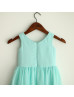 Coral Blue Ivory Chiffon Beach Wedding Flower Girl Dress